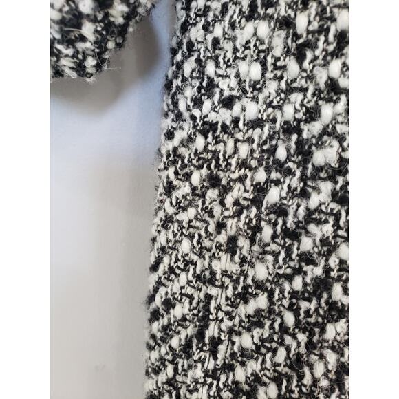 NEW Calvin‎ Klein Women's Wool Blend Belted Coat in Black/White Size 14 Peacoat - Picture 6 of 9